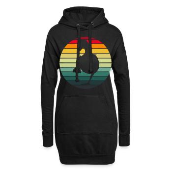 Ente lustiges Tier - Hoodie-Kleid - Schwarz - Vorne