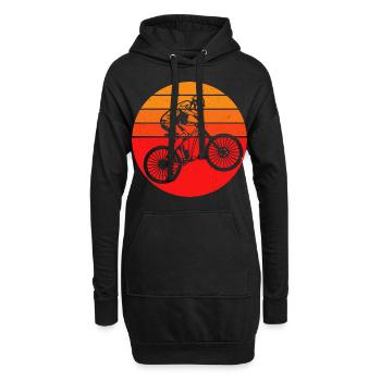 MTB - Vintage Mountain Bike MTB Bike Fahrer Gesche - Hoodie-Kleid - Schwarz - Vorne