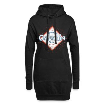 Catane Italie Ville Skyline Accueil Amour Vacances - Sweat-shirt à capuche long Femme - noir - Devant