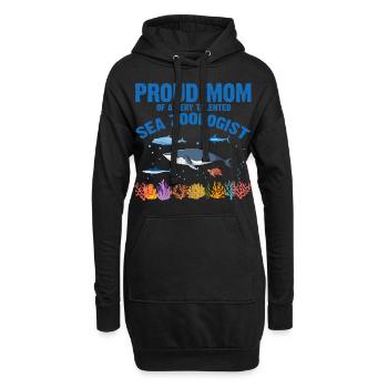 Fière Maman Océan Zooologiste Zooologie Mer - Sweat-shirt à capuche long Femme - noir - Devant