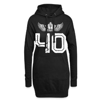 40 Couronne de numéros - Sweat-shirt à capuche long Femme - noir - Devant
