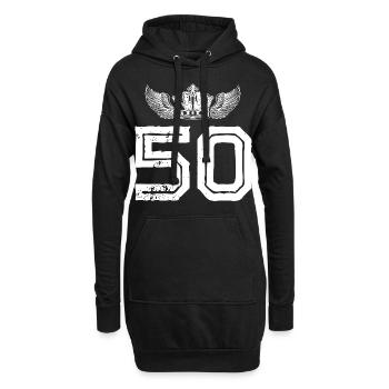 Couronne de 50 numéros - Sweat-shirt à capuche long Femme - noir - Devant