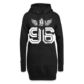 96 Couronne numérique - Sweat-shirt à capuche long Femme - noir - Devant