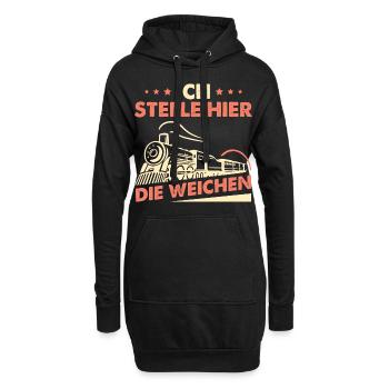 Ich Stelle Hier Die Weichen - Hoodie-Kleid - Schwarz - Vorne