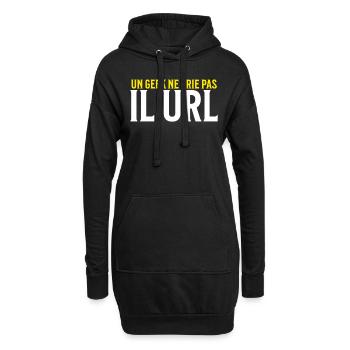 un geek ne crie pas il url - Sweat-shirt à capuche long Femme - noir - Devant