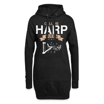 Conceptions de joueurs de harpe pour les conceptions de joueurs de harpe - Sweat-shirt à capuche long Femme - noir - Devant