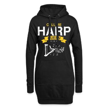 Conceptions de harpiste pour conceptions de harpiste - Sweat-shirt à capuche long Femme - noir - Devant