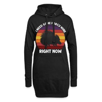 Stachelschweine Designs für Tierliebhaber Nagetier - Hoodie-Kleid - Schwarz - Vorne