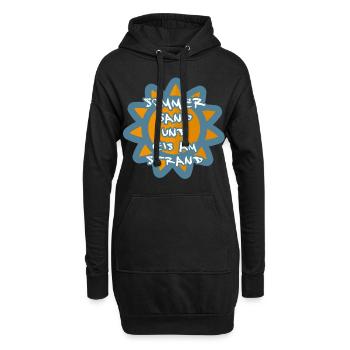 Sommer Sand Strand Eis SPruch - Hoodie-Kleid - Schwarz - Vorne
