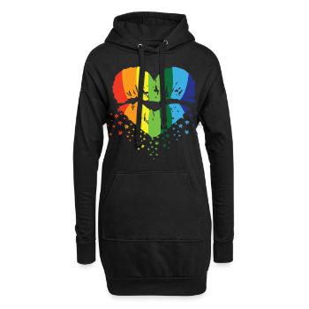 Rainbow LGBT Gay Lesbian T-Shirt - Sweat-shirt à capuche long Femme - noir - Devant