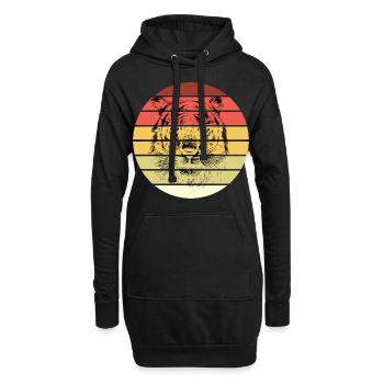 Vintage Retro Tiger - Hoodie-Kleid - Schwarz - Vorne