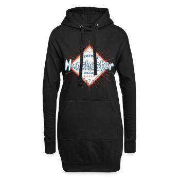 Manchester Angleterre UK City Skyline Accueil Amour - Sweat-shirt à capuche long Femme - noir - Devant