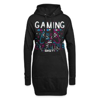 Gaming Du bist nicht Du Offline - Hoodie-Kleid - Schwarz - Vorne