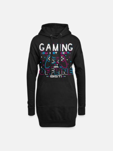 Gaming Du bist nicht Du Offline - Hoodie-Kleid - Schwarz