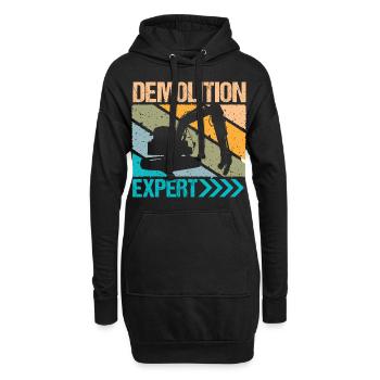 Demolition Expert Baggerfahrer - Hoodie-Kleid - Schwarz - Vorne