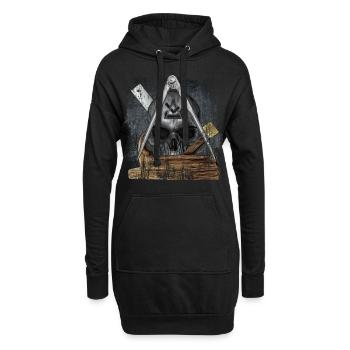 Charpentier - Sweat-shirt à capuche long Femme - noir - Devant