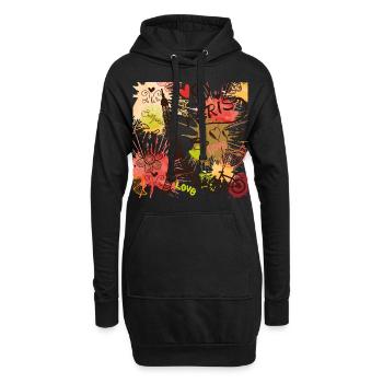 Tour Eiffel Paris avec l’amour de la France et de la - Sweat-shirt à capuche long Femme - noir - Devant