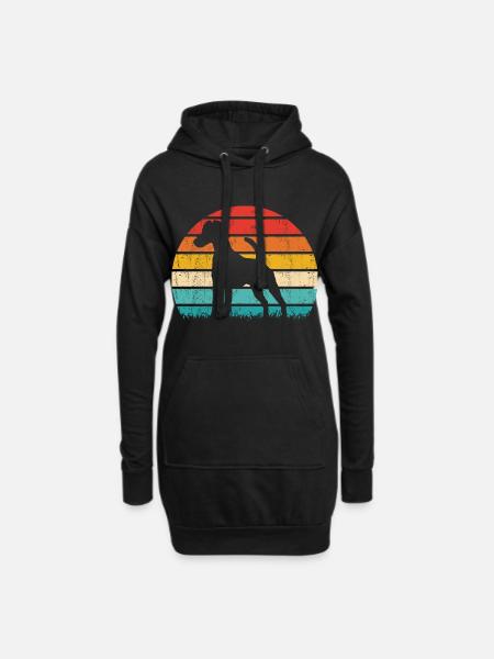 Smooth Fox Terrier Foxterrier Vintage Retro - Hoodie-Kleid - Schwarz