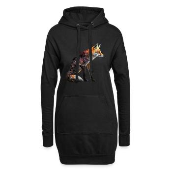 Renard Renard Motif Animaux Cadeau Art Animal Motif - Sweat-shirt à capuche long Femme - noir - Devant