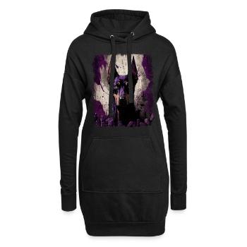 Amour de Doberman Noir - Sweat-shirt à capuche long Femme - noir - Devant