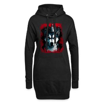 King Husky - Hoodie-Kleid - Schwarz - Vorne
