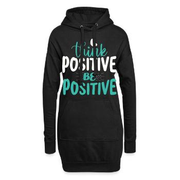 Penser positif est positif - Sweat-shirt à capuche long Femme - noir - Devant