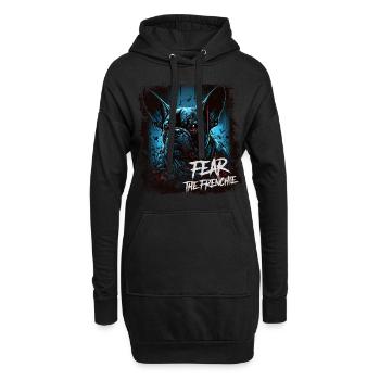 Craignez le Frenchie - Sweat-shirt à capuche long Femme - noir - Devant