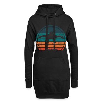 Calisthenics Push Up Training Vintage Retro - Hoodie-Kleid - Schwarz - Vorne