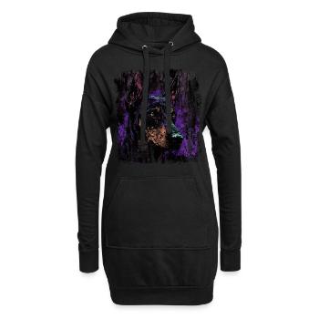 Doberman effrayant - Sweat-shirt à capuche long Femme - noir - Devant