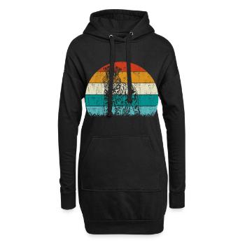 Kerry Blue Terrier Hund Vintage Retro - Hoodie-Kleid - Schwarz - Vorne