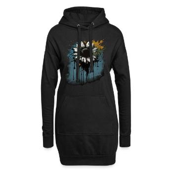 Pâquerette - Sweat-shirt à capuche long Femme - noir - Devant