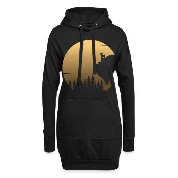 Biewer Yorkshire Terrier Moon Silhouette - Sweat-shirt à capuche long Femme - noir - Devant