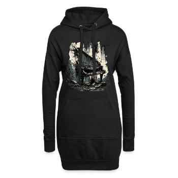 Piano d’horreur - Sweat-shirt à capuche long Femme - noir - Devant
