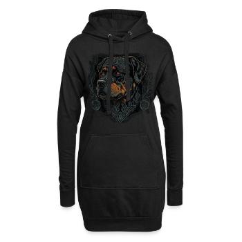Rottweiler Hund - Hoodie-Kleid - Schwarz - Vorne