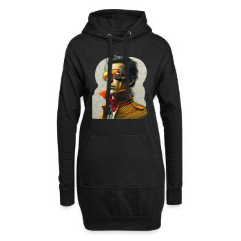 Retro Flash No39 - Hoodie-Kleid - Schwarz - Vorne