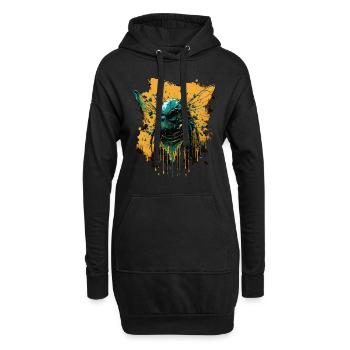 Gruselige Horrorbiene - Hoodie-Kleid - Schwarz - Vorne
