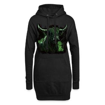 Bovins écossais des Highlands - Sweat-shirt à capuche long Femme - noir - Devant