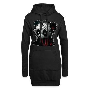 Spooky sad Panda - Hoodie-Kleid - Schwarz - Vorne