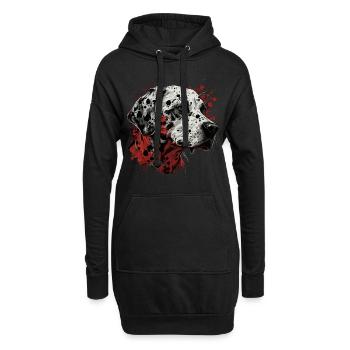 Dalmatiner - Hoodie-Kleid - Schwarz - Vorne