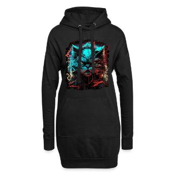 Perserkatze - Hoodie-Kleid - Schwarz - Vorne