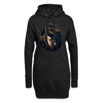 T-Rex Gangsterboss - Hoodie-Kleid - Schwarz - Vorne