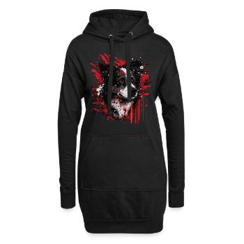 Border Collie - Hoodie-Kleid - Schwarz - Vorne