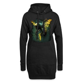 Gruselige Zombie Horrorbiene - Hoodie-Kleid - Schwarz - Vorne