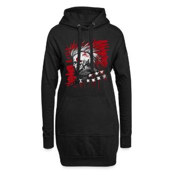 Horror Punk Zombie Skull - Hoodie-Kleid - Schwarz - Vorne
