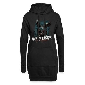 happy creepy easter - Hoodie-Kleid - Schwarz - Vorne