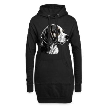 Beagle - Hoodie-Kleid - Schwarz - Vorne