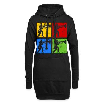 Euphonium Player Euphonist Dad Vintage Pop Art - Hoodie-Kleid - Schwarz - Vorne