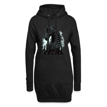 Cheval d’échecs chevalier - Sweat-shirt à capuche long Femme - noir - Devant