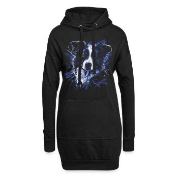 Corgi gallois - Sweat-shirt à capuche long Femme - noir - Devant