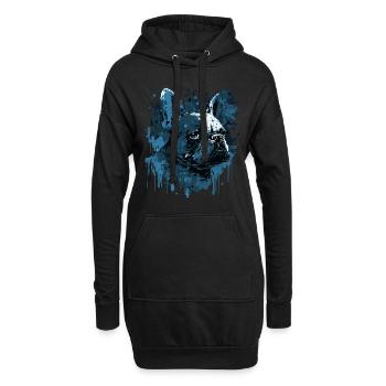 Bouledogue français - Sweat-shirt à capuche long Femme - noir - Devant